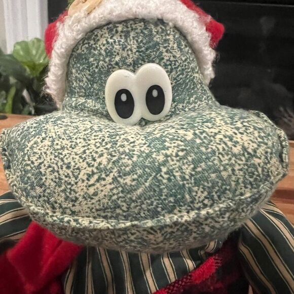 VTG Ganz Stuffed Santa Plush Shelf Sitting Frog with Sound - Picture 1 of 5